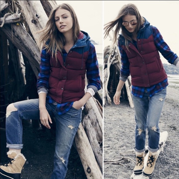 Patagonia Bivy Vest Red Down Hood Puffer L RARE - Picture 4 of 16